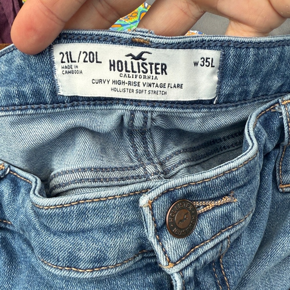 Hollister | Curvy High Rise Vintage Flare Denim Jeans size 21L/20L - Picture 4 of 5
